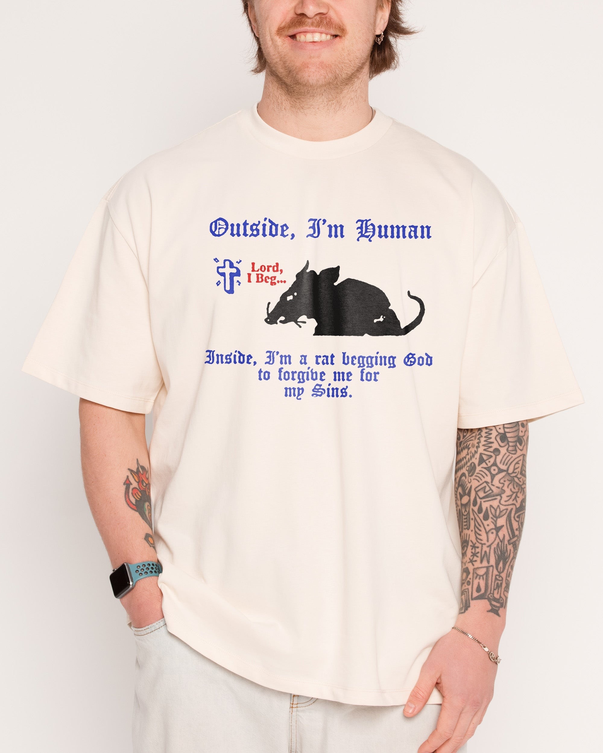 Once Human Oversized Graphic Tee Unisex 90s Boxy Fit 100% Combed Cotton Heavyweight