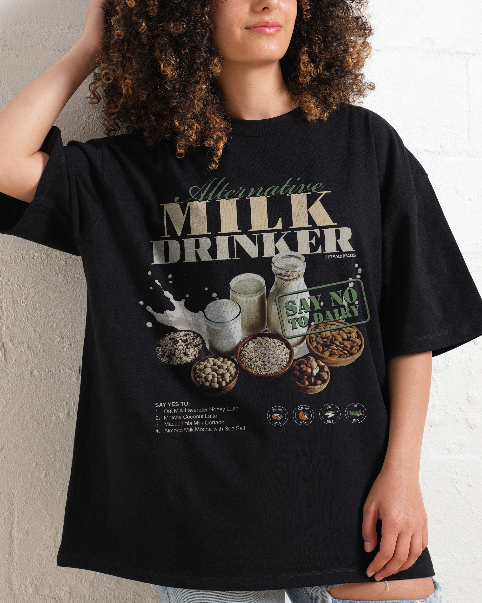 Alternative Milk Drinker Oversized Graphic Tee - Unisex 100% Combed Cotton
