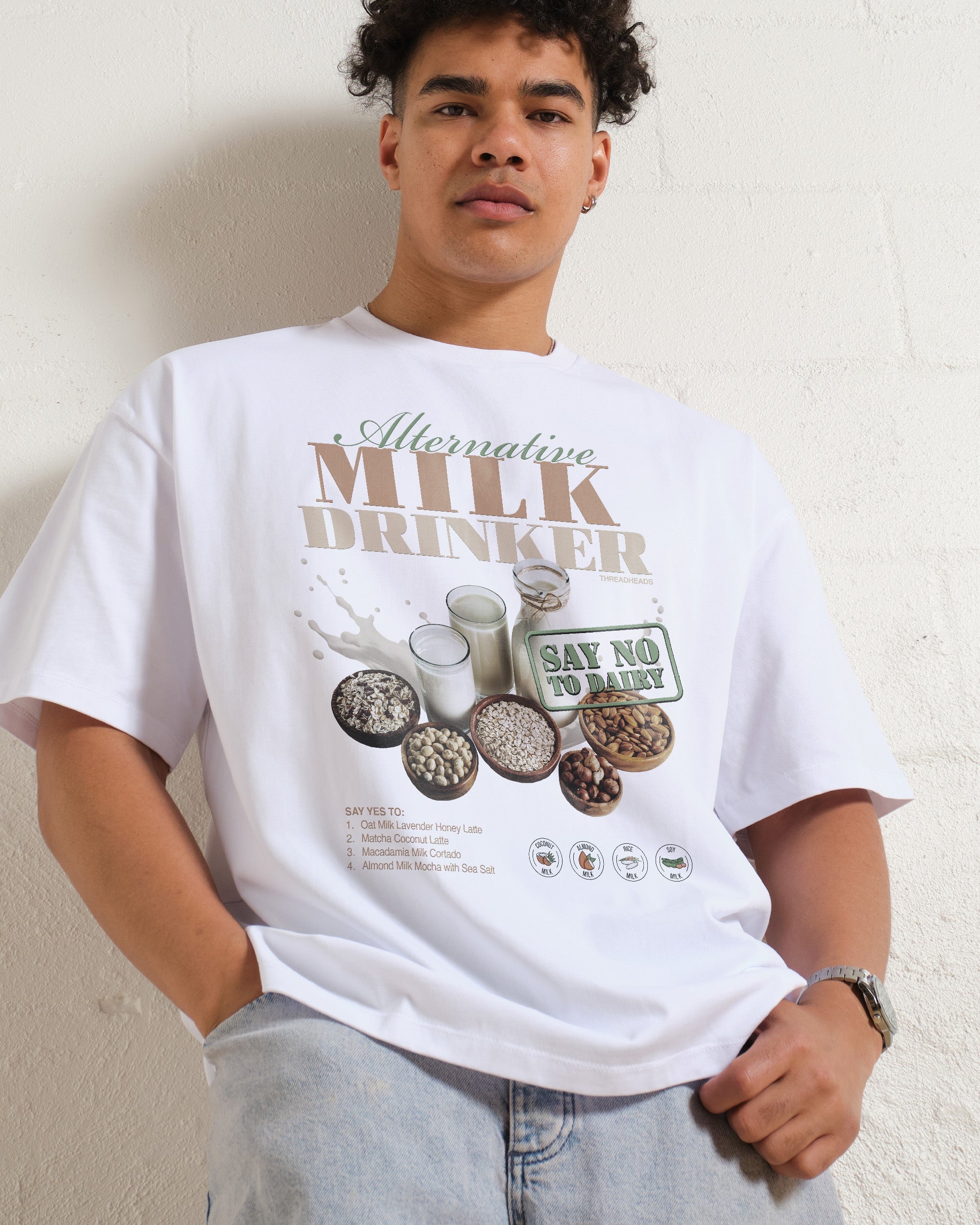 Alternative Milk Drinker Oversized Graphic Tee - Unisex 100% Combed Cotton