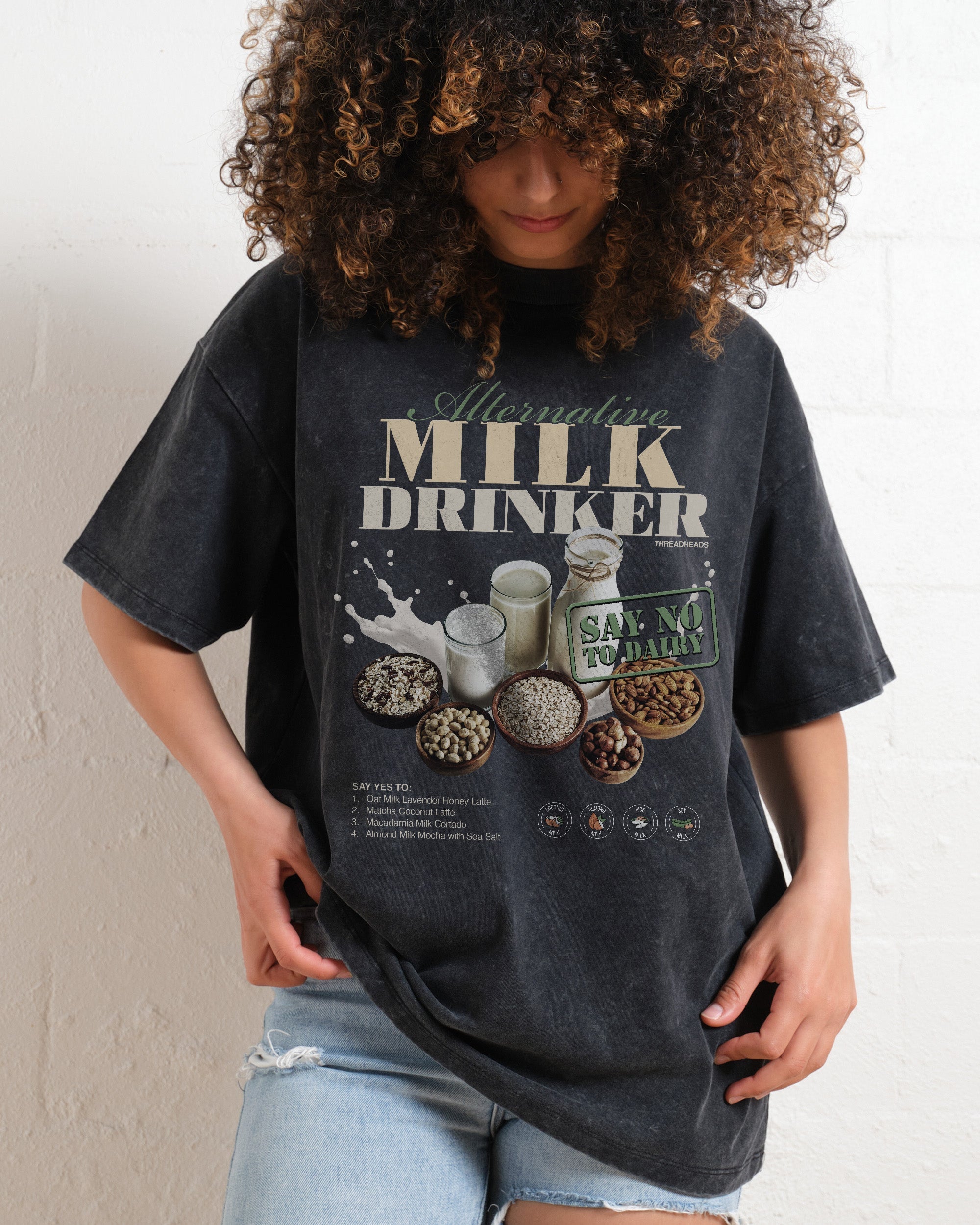 Alternative Milk Drinker Oversized Graphic Tee - Unisex 100% Combed Cotton