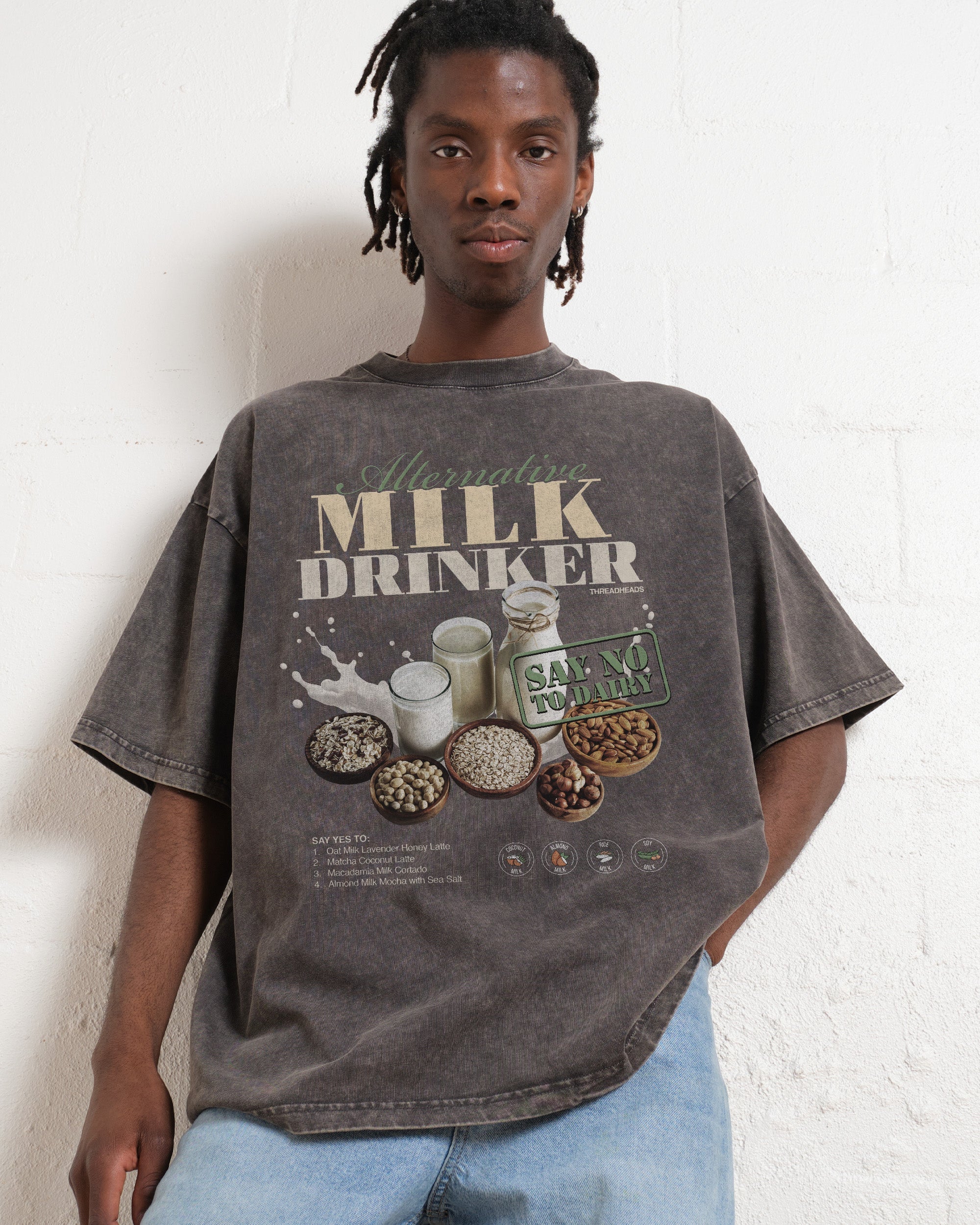 Alternative Milk Drinker Oversized Graphic Tee - Unisex 100% Combed Cotton