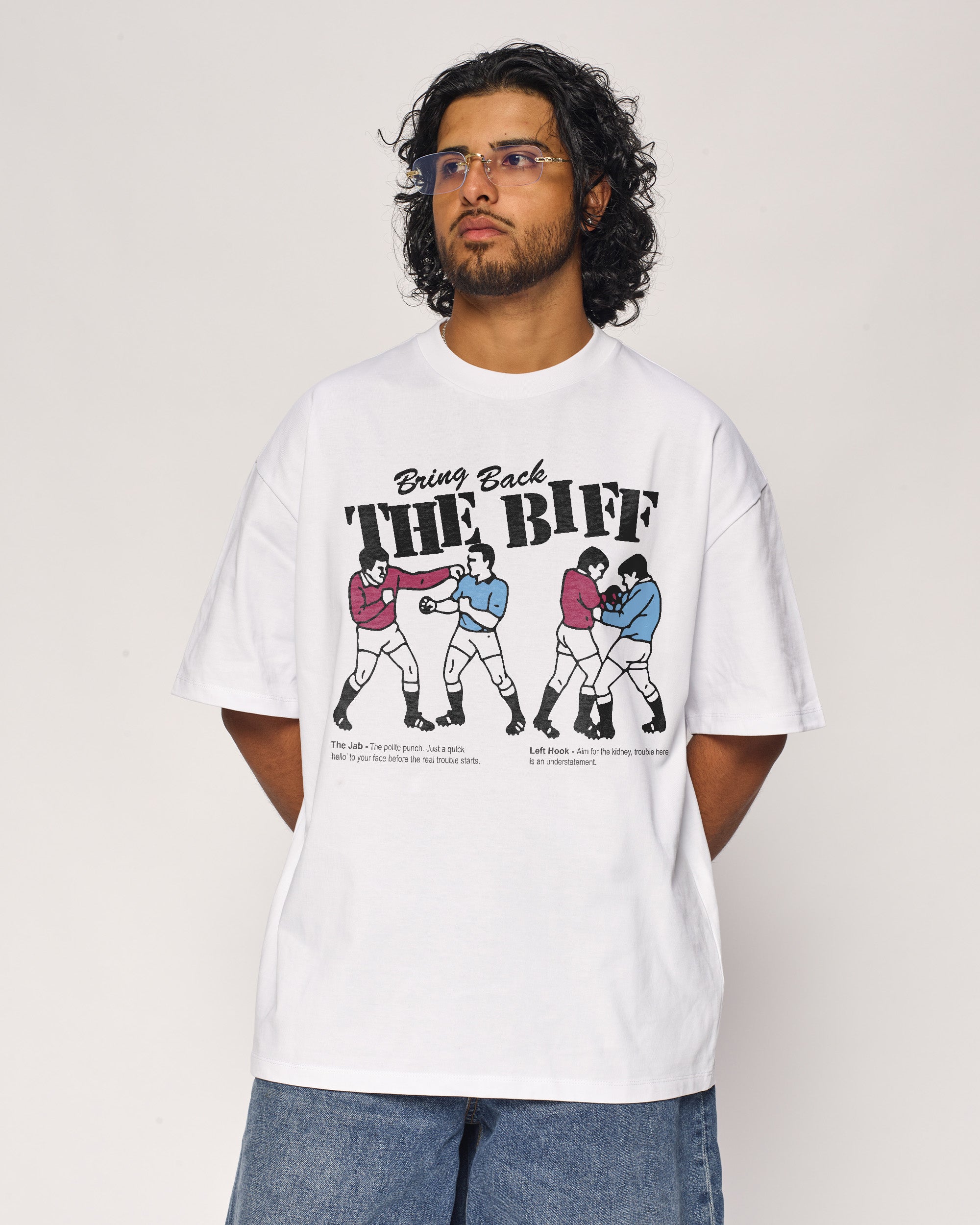 Biff Oversized Graphic Tee - Threadheads 90s Boxy Fit 100% Combed Cotton Unisex