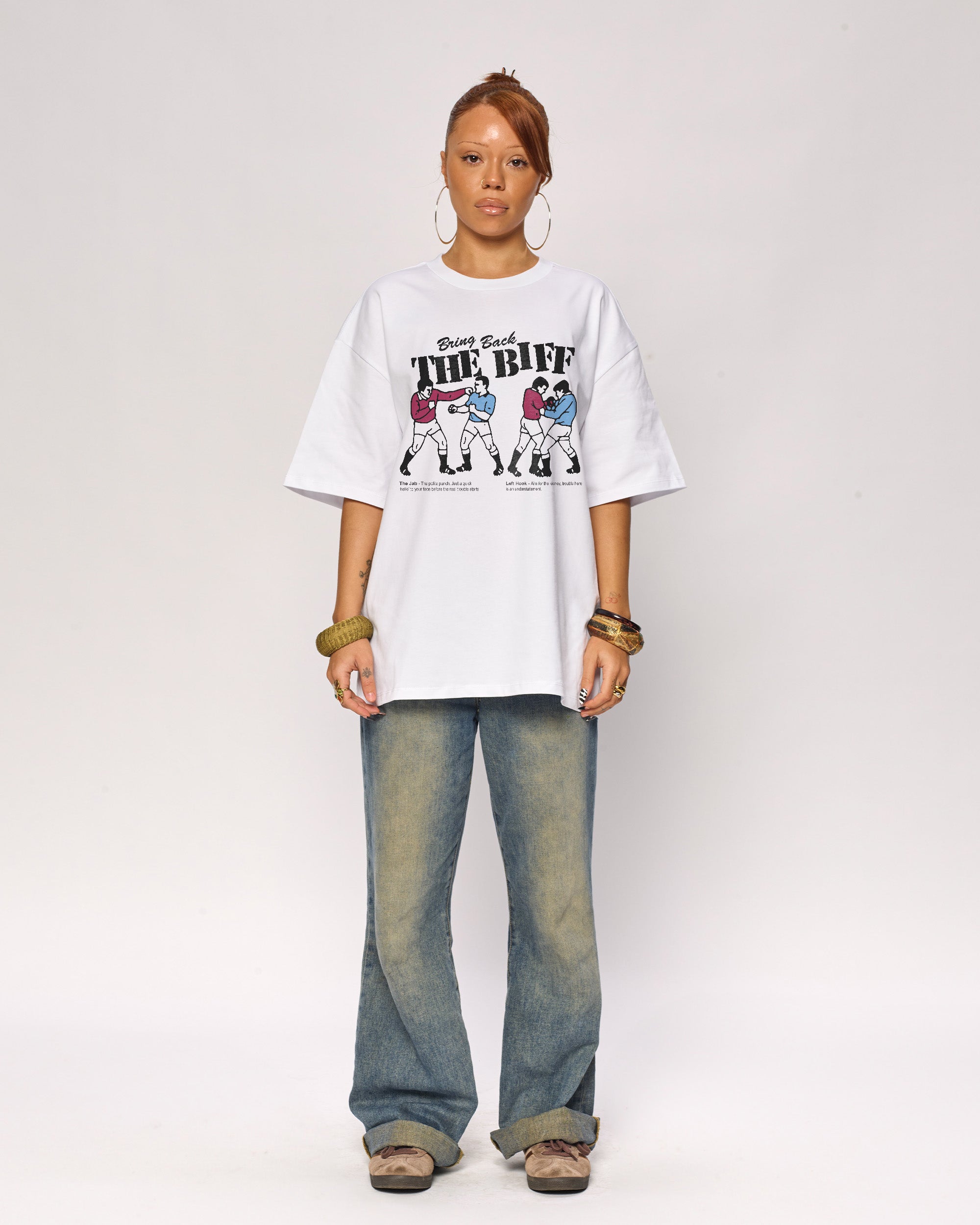 Biff Oversized Graphic Tee - Threadheads 90s Boxy Fit 100% Combed Cotton Unisex