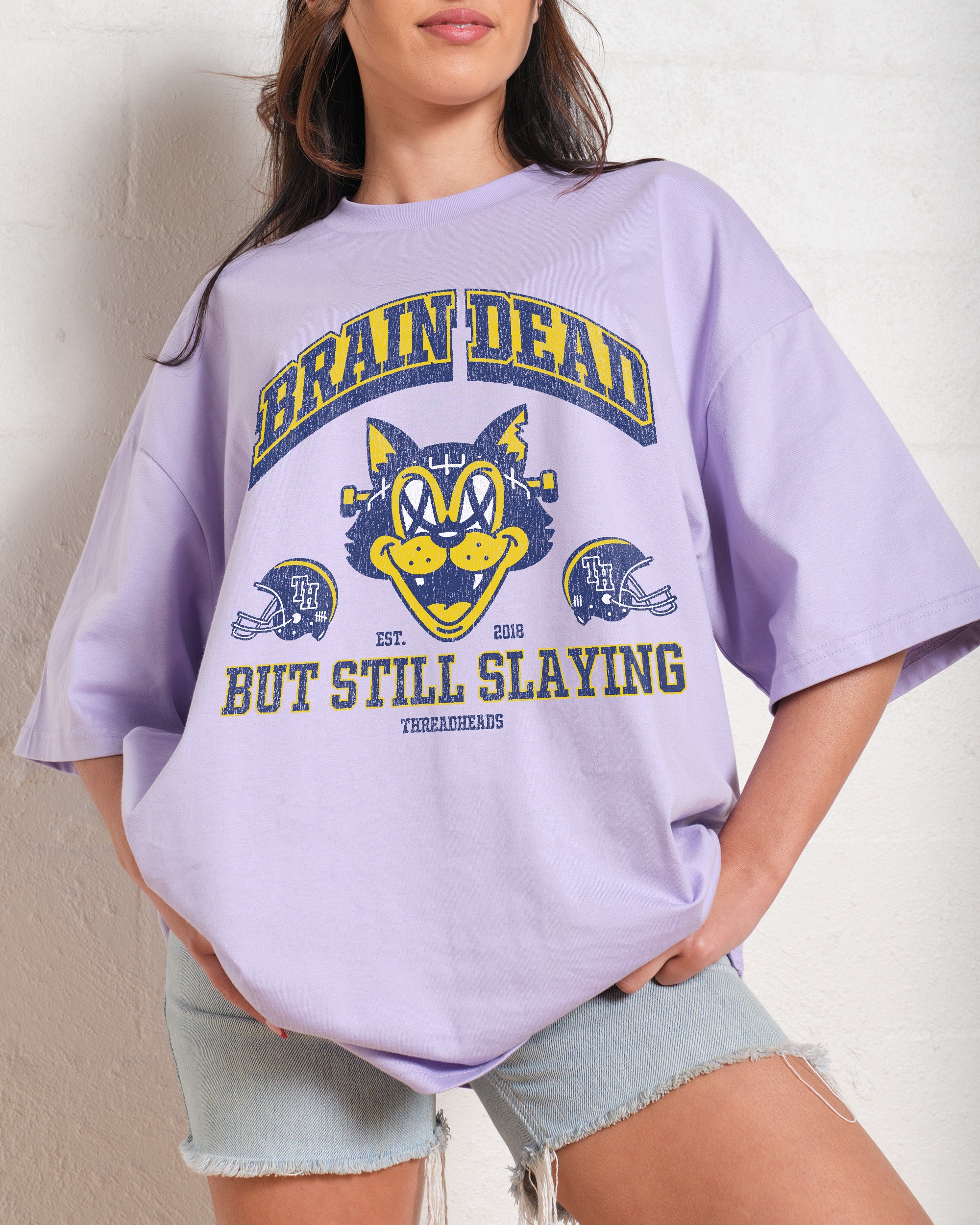 Brain Dead Cat Oversized Graphic Tee - Unisex 100% Combed Cotton Heavyweight 275gsm