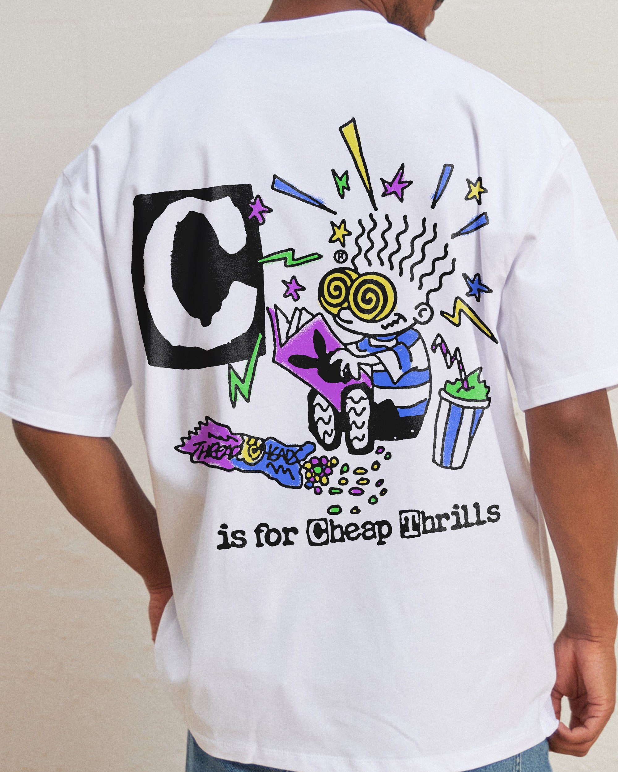 C is for Cheap Thrills Oversized Graphic Tee - Unisex 90s Boxy Fit 100% Combed Cotton