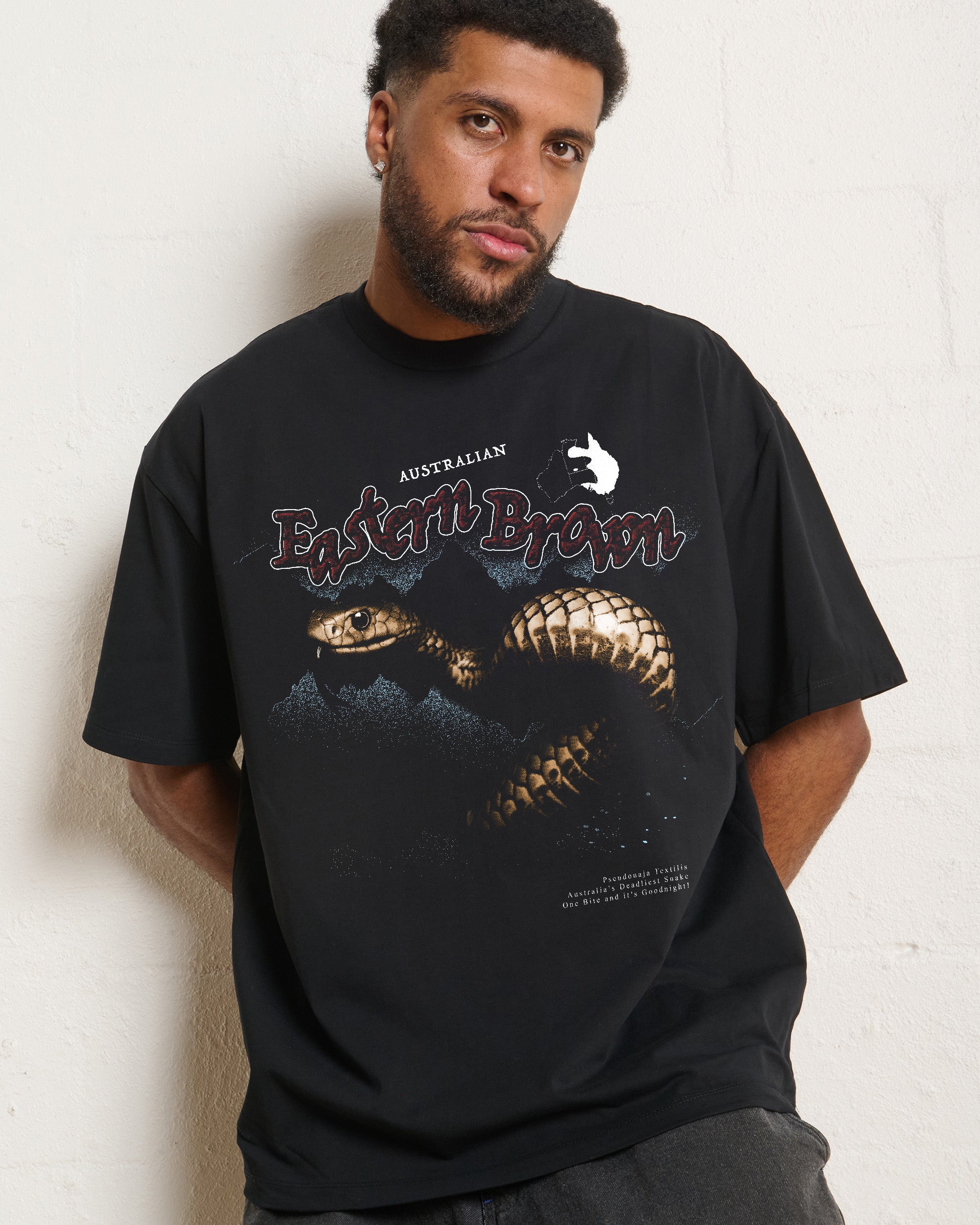 Eastern Brown Oversized Graphic Tee - Threadheads 90s Boxy Fit 100% Combed Cotton
