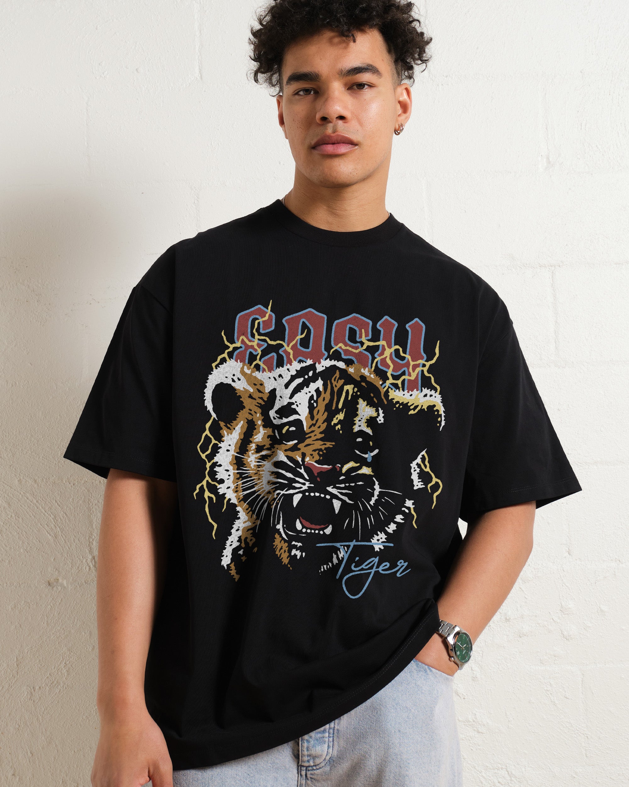 Easy Tiger Oversized Graphic Tee - Unisex 90s Boxy Fit 100% Combed Cotton