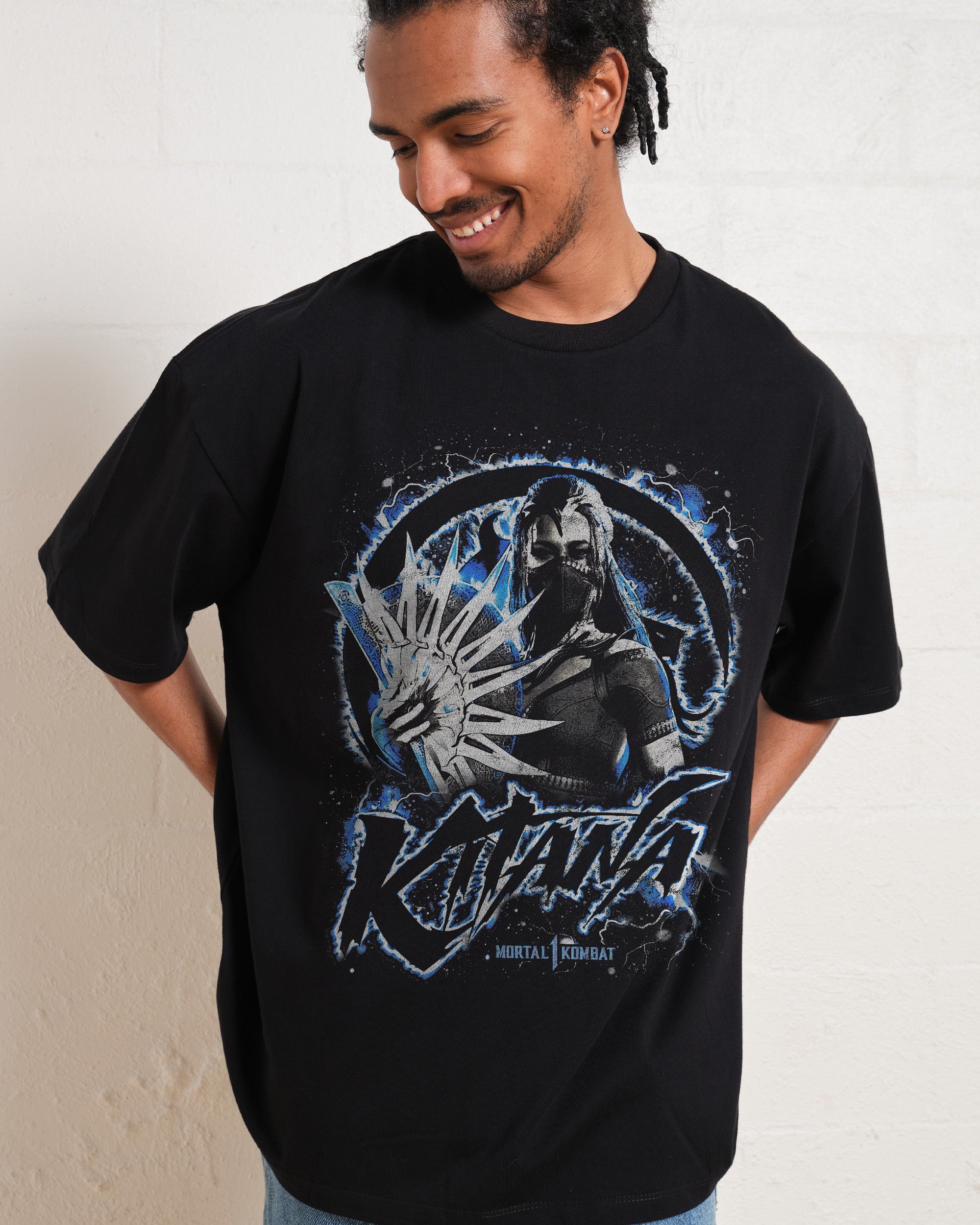 Kitana Oversized Graphic Tee - Mortal Kombat Collab, Heavyweight 100% Combed Cotton, Unisex