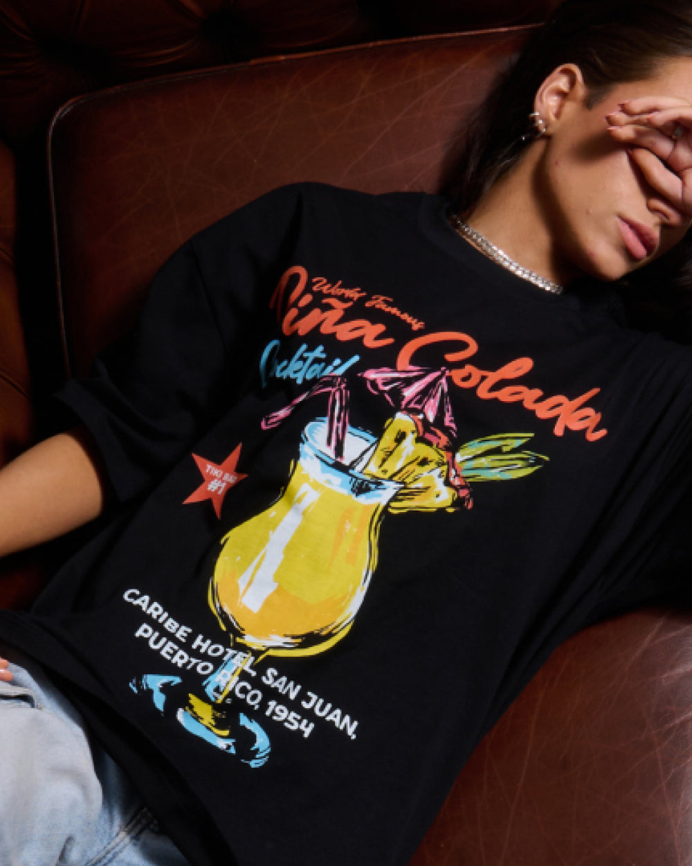 Pina Colada Oversized Tee - Threadheads Graphic T-Shirt, Unisex 90s Boxy Fit, 100% Combed Cotton