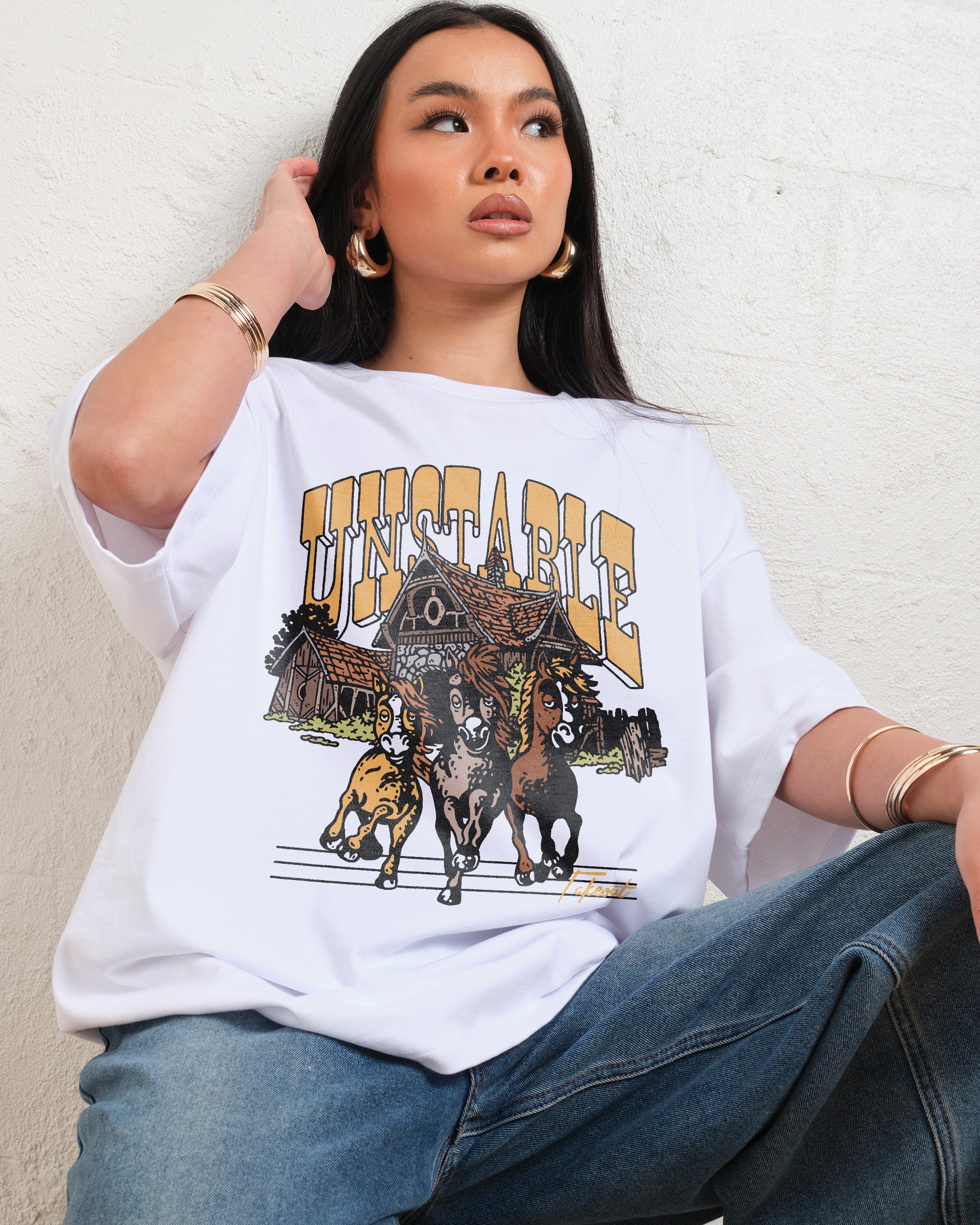 Unstable Oversized Graphic Tee - Unisex 90s Boxy Fit 100% Combed Cotton