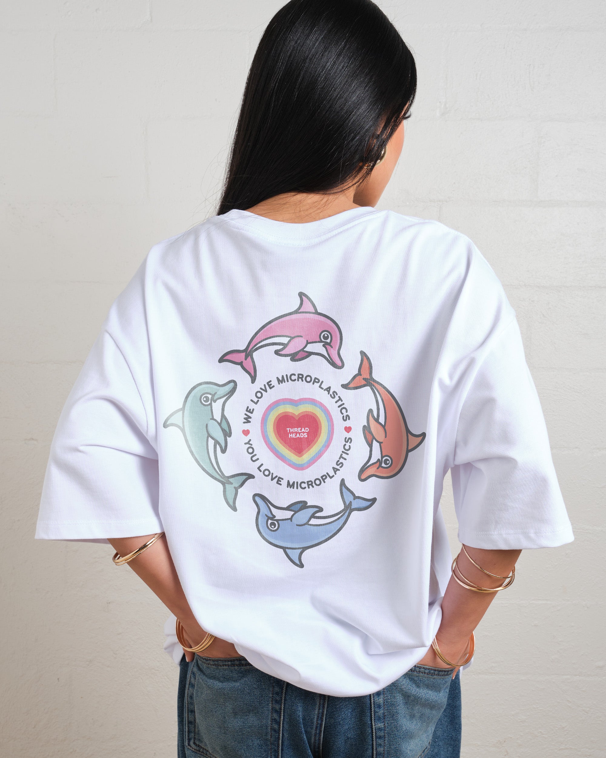 We Love Microplastics Oversized Graphic Tee - Unisex 100% Combed Cotton 275gsm