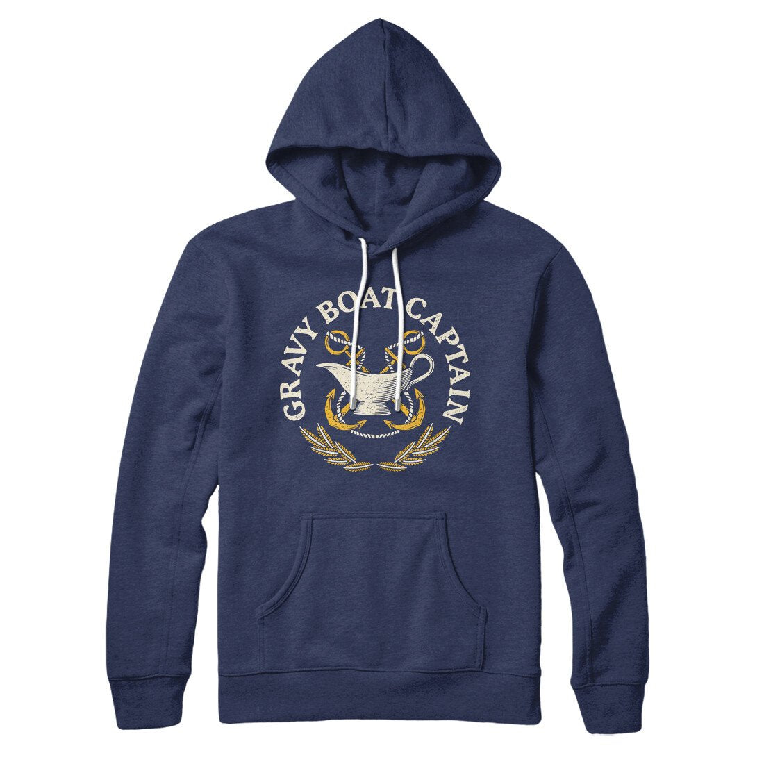 Gravy Boat Captain Unisex Pullover Hoodie - Cotton Polyester Loose Fit