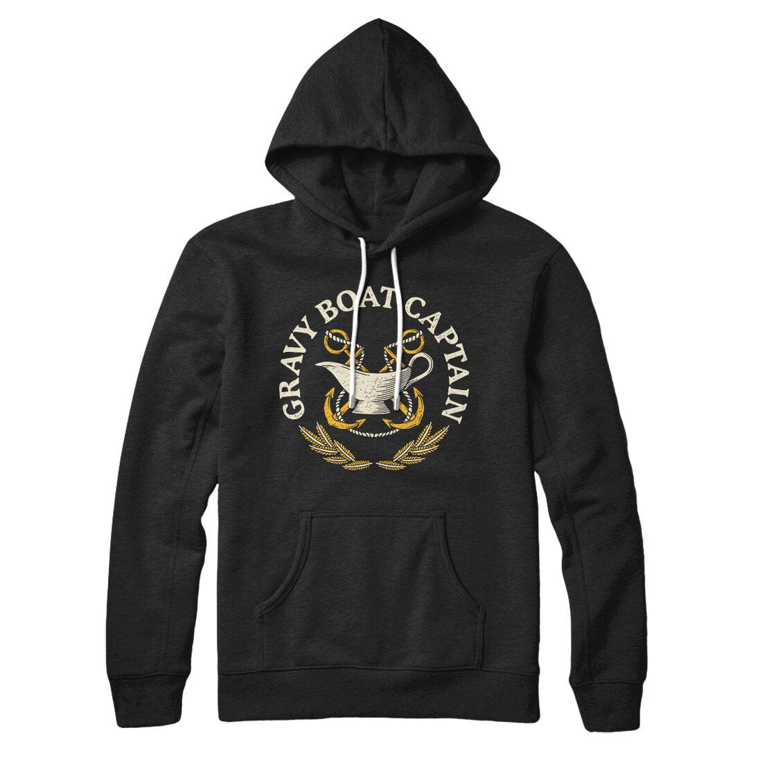 Gravy Boat Captain Unisex Pullover Hoodie - Cotton Polyester Loose Fit