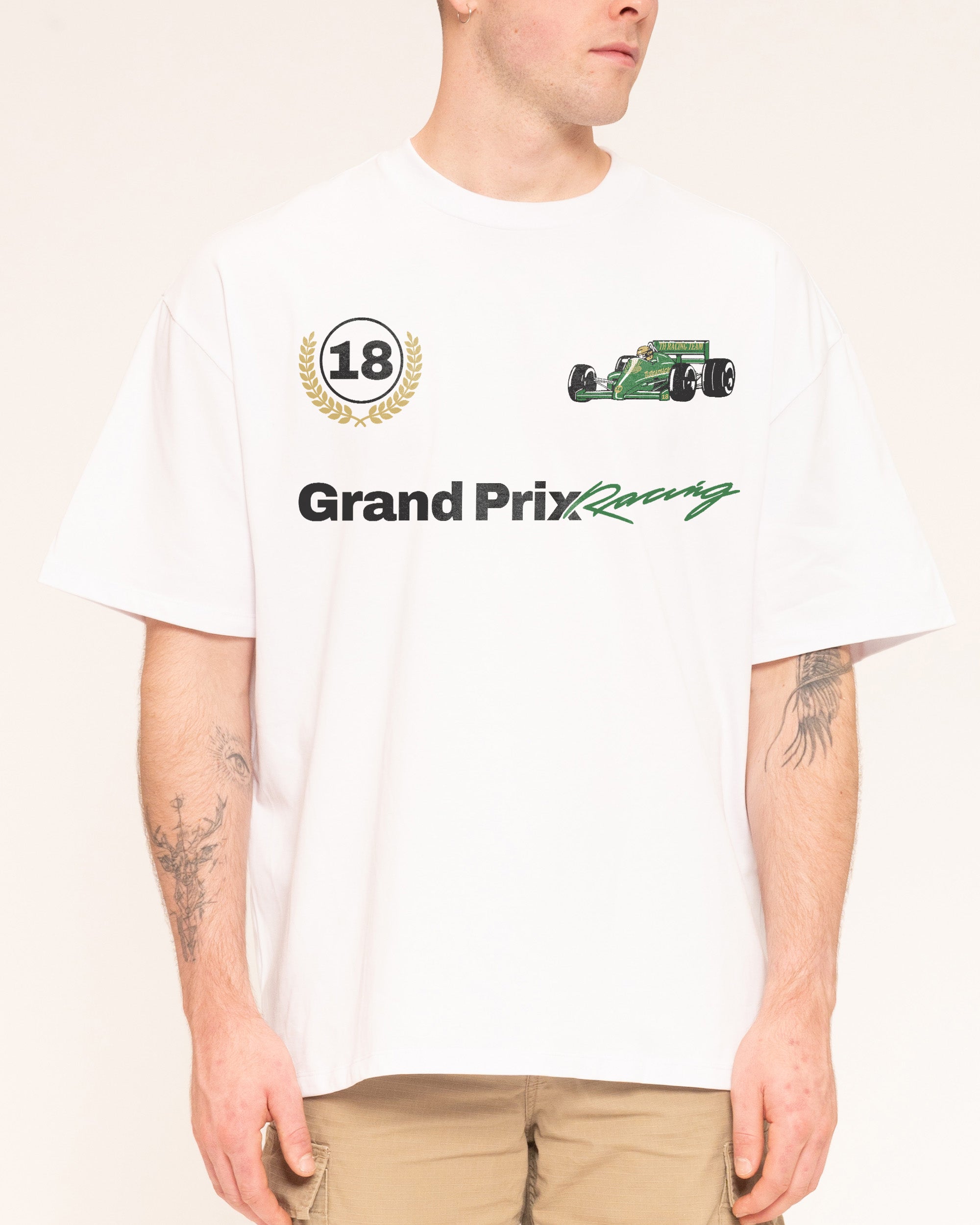 Grand Prix Racing Oversized Graphic T-Shirt - Threadheads 90s Unisex 100% Combed Cotton Tee
